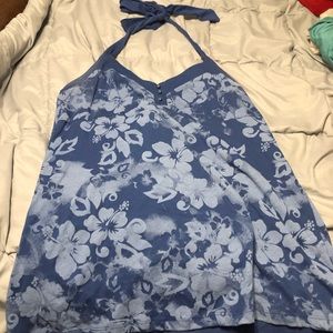 blue halter top